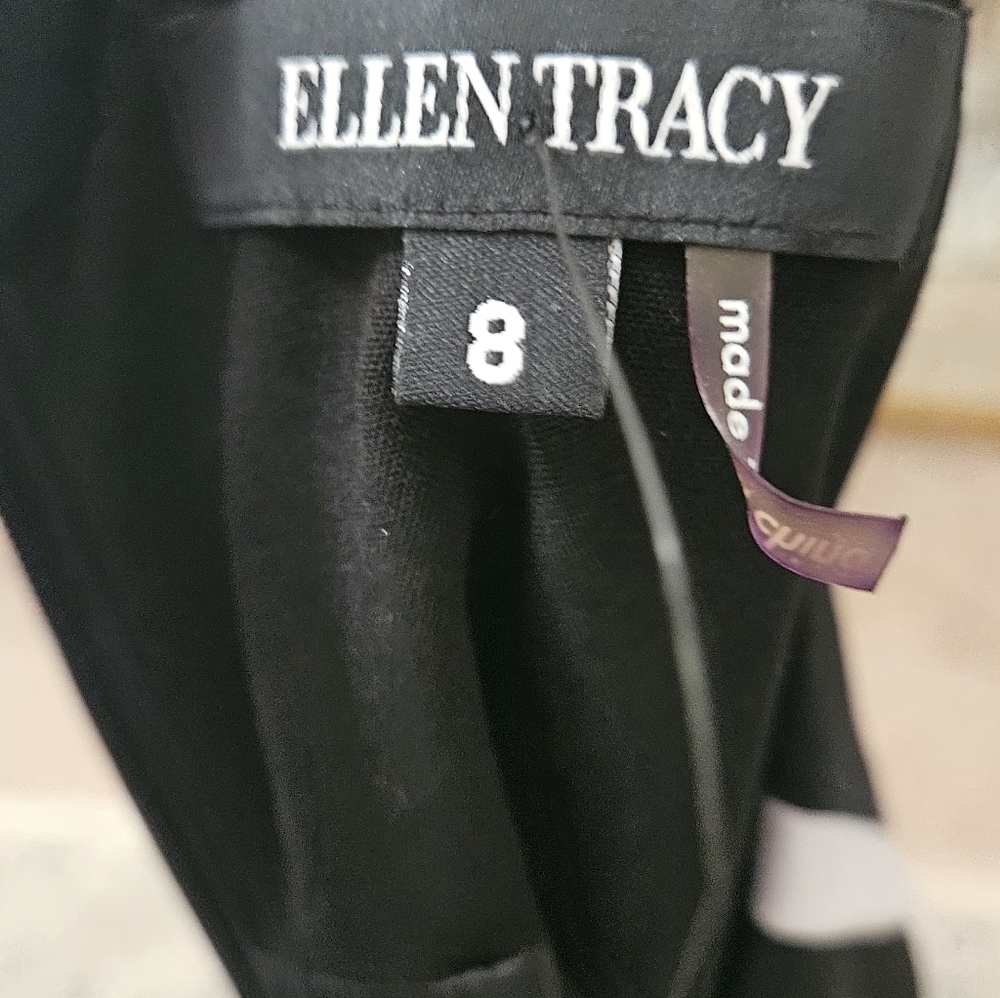 Ellen Tracy Black & White Piped Sheath Dress NWT Size 8 - Picture 2 of 15